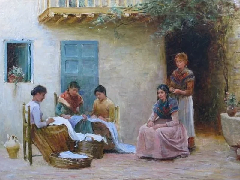 1864-Arthur Trevor Haddon - Lavandaie, Spagna